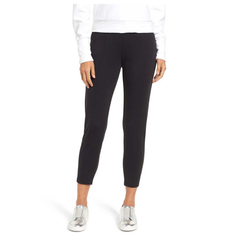 Hue Women's Seamed Luxe Ponte Skimmer Leggings Black Size S